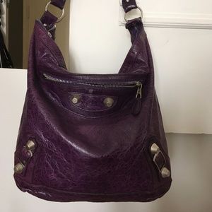 BALENCIAGA Day Bag Giant 21 Silver hardware Violet